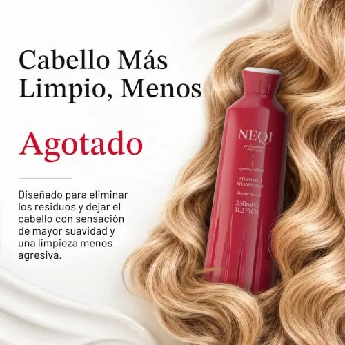 Neqi ▫️ Champô Sem Sulfatos, Reparador e Hidratante para Cabelo Danificado, Vegano 4