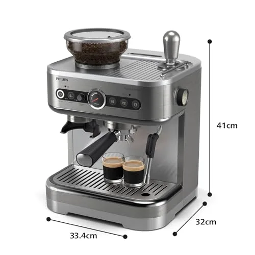 PHILIPS ▫️ Máquina de café expresso semiautomática Barista Brew, 250 g, aço inoxidável 3