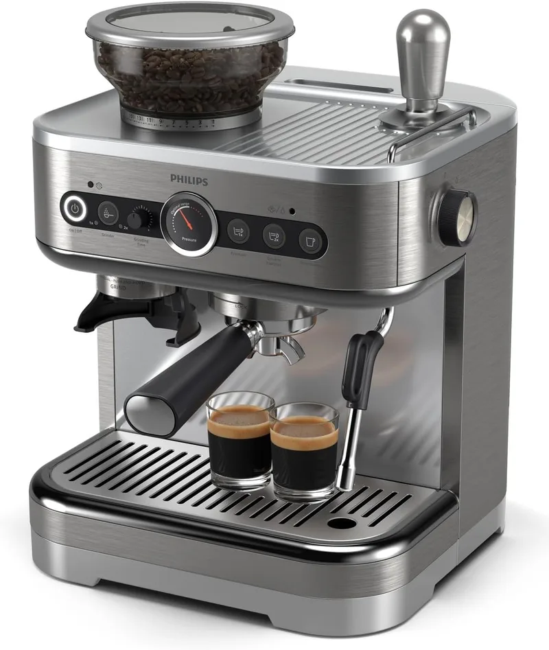 PHILIPS ▫️ Máquina de café expresso semiautomática Barista Brew, 250 g, aço inoxidável