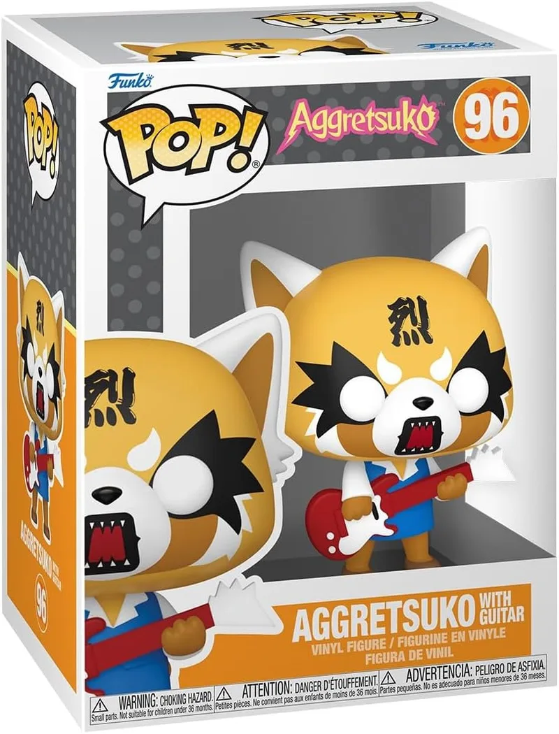 Funko ▫️ Pop! Sanrio: Aggretsuko - com Guitarra - Figura de Vinil Colecionável - Ideia para Prenda - Mercadoria Oficial - Brinquedos para Crianças e Adultos - Fãs de Anime - Bonecas Coleccionáveis