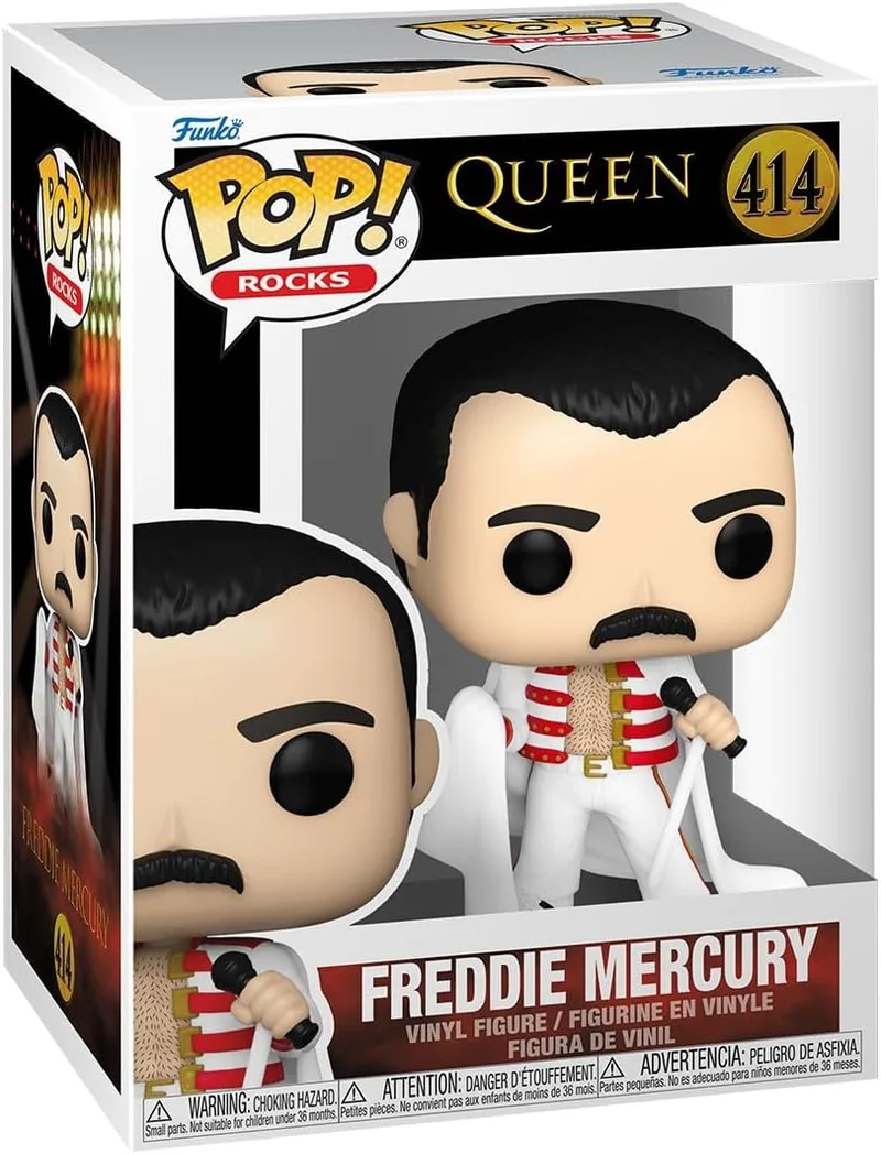 Funko ▫️ Pop! Rocks: Queen - Freddie Mercury com capa - Figura de vinil colecionável - Ideia para presente - Mercadoria oficial - Brinquedos para crianças e adultos - Fãs de música - Coleccionáveis - Bonecas coleccionáveis