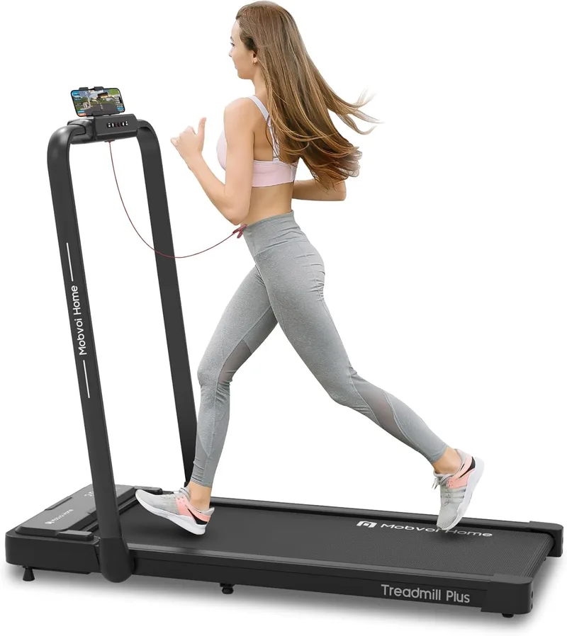 Mobvoi ▫️ Home Treadmill Plus - Passadeira dobrável 3 em 1, passadeira de caminhada, máquina compacta de corrida e caminhada de 2,5 HP para casa ou escritório, com controlo remoto e ecrã LED, capacidade para 120 kg e velocidade máxima de 12 km/h