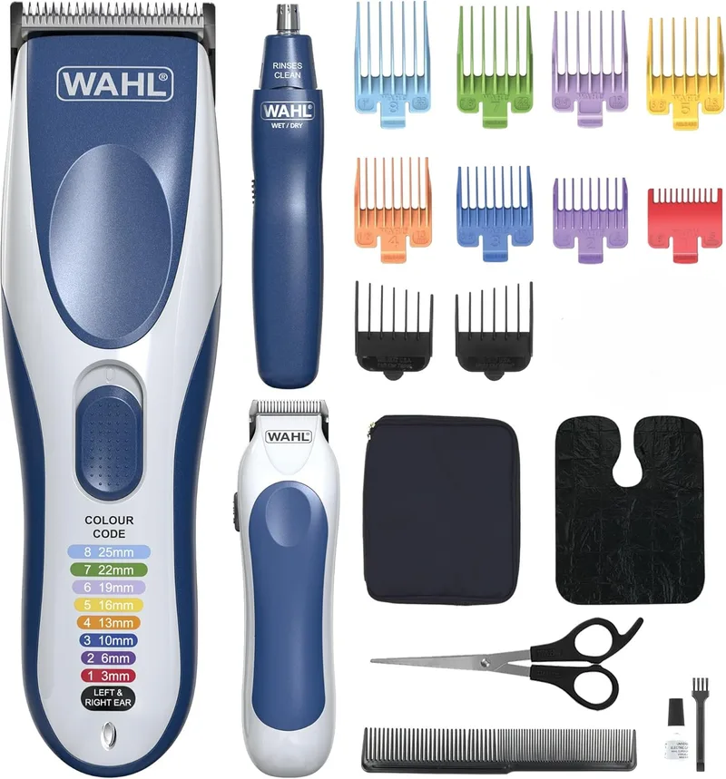 Wahl ▫️ Color Pro Combo 3 em 1, máquina de cortar cabelo para homem, kit de corte de cabelo para toda a família, máquina de barbear para a cabeça, máquina de cortar cabelo para homem com aparador de barba, aparador de pelos do nariz, aparadores pessoais