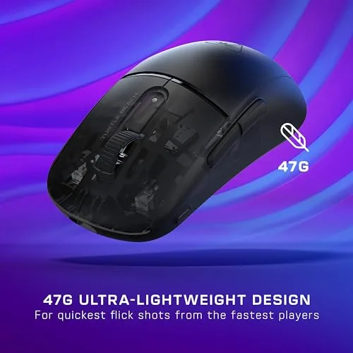 Turtle Beach ▫️ Burst II Air – Rato para jogos sem fios de 2,4 GHz, ultraleve com 47 g, interruptores óticos, simétrico, sensor ótico de 26 000 PPP, Bluetooth, 120 horas de autonomia – Preto 3
