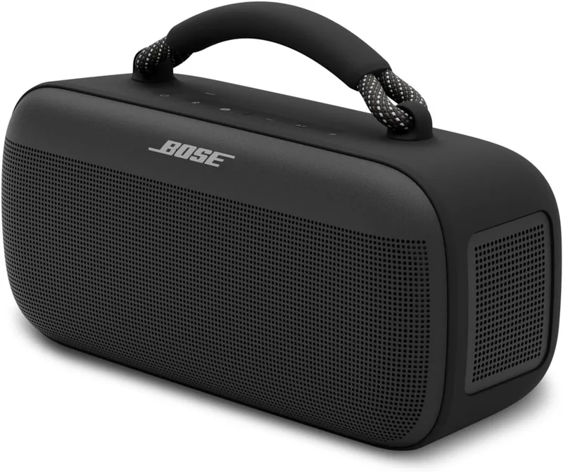 Bose SoundLink Max, altifalante bluetooth portátil para exterior com graves potentes, estéreo Bluetooth à prova de água com ligação USB-C, até 20 horas de autonomia da bateria, AUX de 3,5 mm, preto