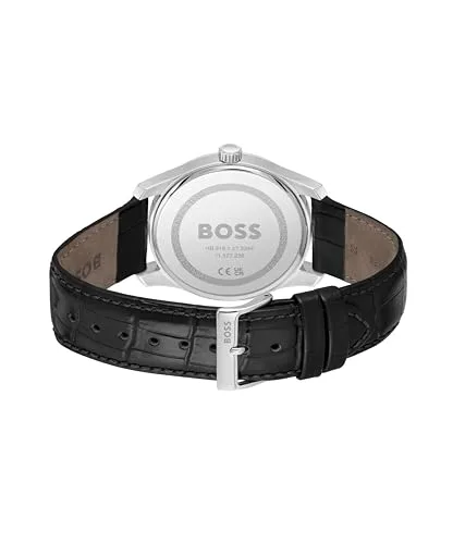 BOSS ▫️ Relógio analógico de quartzo para homem da marca da coleção Principle, com bracelete em pele ou aço inoxidável, disponível em preto, castanho, azul, verde ou cinzento 3