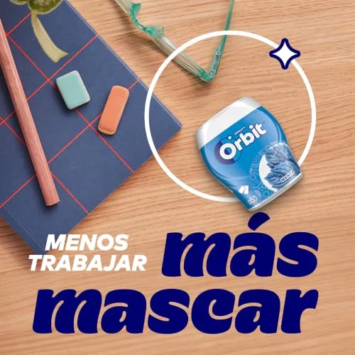 Orbit ▫️ Pastilhas Elásticas Sem Açúcar, Sabor a Menta, Pastilhas, Embalagem de 6x46 unidades. 3
