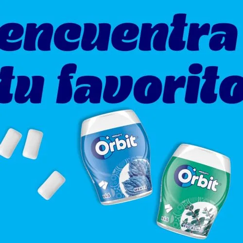 Orbit ▫️ Pastilhas Elásticas Sem Açúcar, Sabor a Menta, Pastilhas, Embalagem de 6x46 unidades. 7
