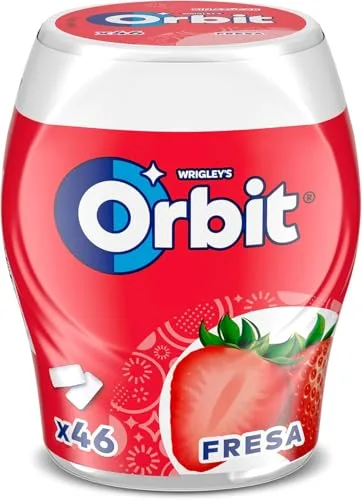 Orbit ▫️ Pastilhas elásticas sem açúcar, sabor a morango, em grageias, 6 embalagens de 46 unidades. 2