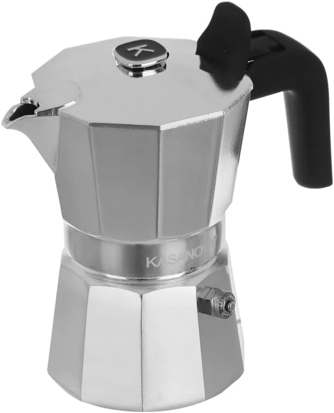 KASANOVA ▫️ Máquina de café de 2 chávenas máquina de café de estilo napolitano, em cooperação com a "deepdesign", máquina de café em alumínio.