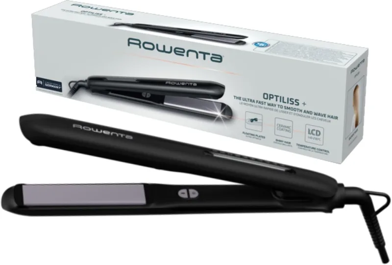 Rowenta ▫️ Optiliss + Alisador de cabelo, alisa e ondula, ecrã LED SF3320