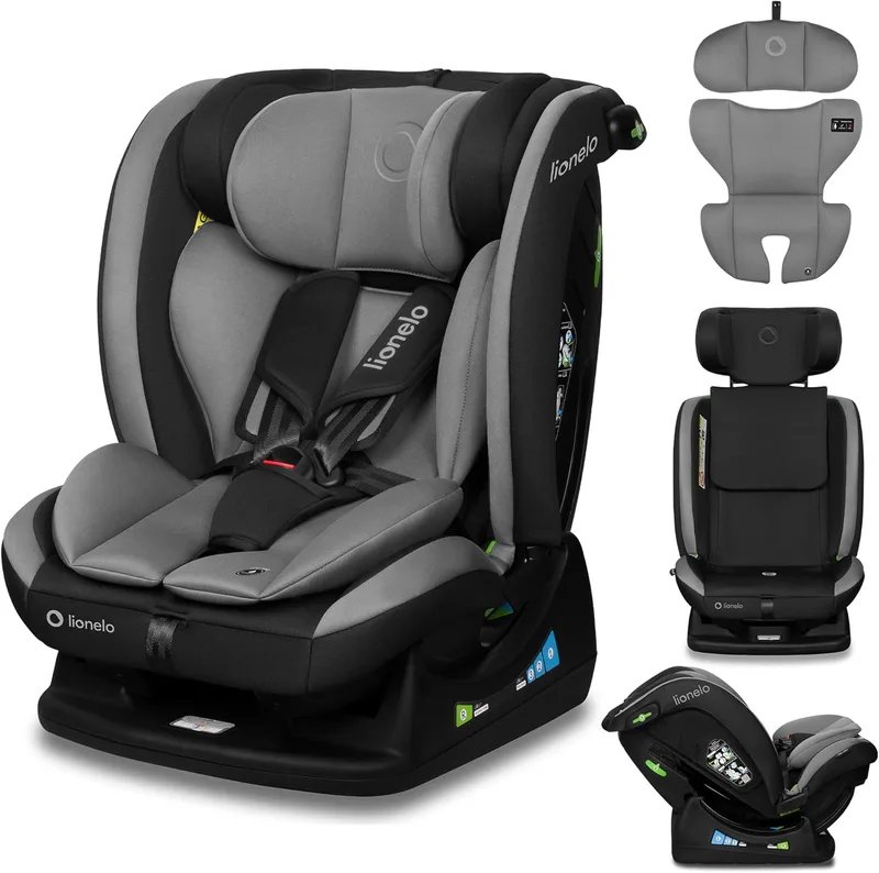 lionelo ▫️ AART I-SIZE Cadeira de carro para bebé 40-150 cm, instalação com cintos de segurança, encosto de cabeça e inclinação ajustáveis, almofada lombar e redutor, norma R129 i-Size