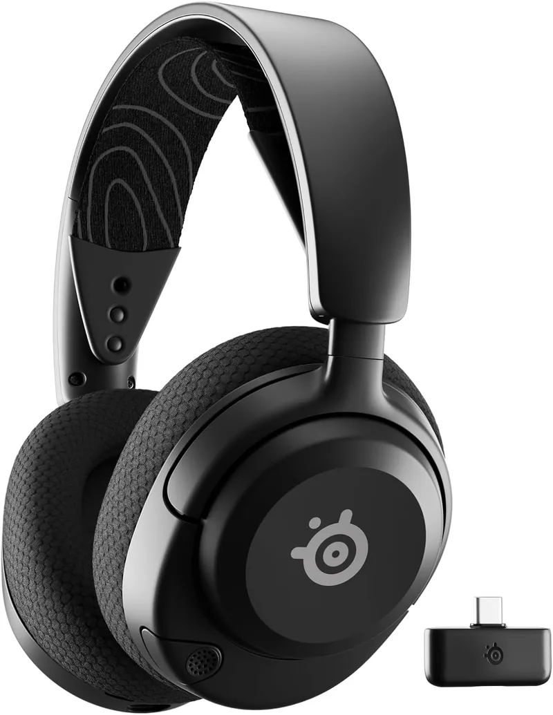 SteelSeries ▫️ Arctis Nova 5 Auscultadores de gaming sem fios para PC, PS5, Switch 2 e telemóvel - Transdutores magnéticos de neodímio - Mais de 100 predefinições de áudio - Bateria com autonomia de 60 horas - 2,4 GHz ou BT - Microfone Gen2.X
