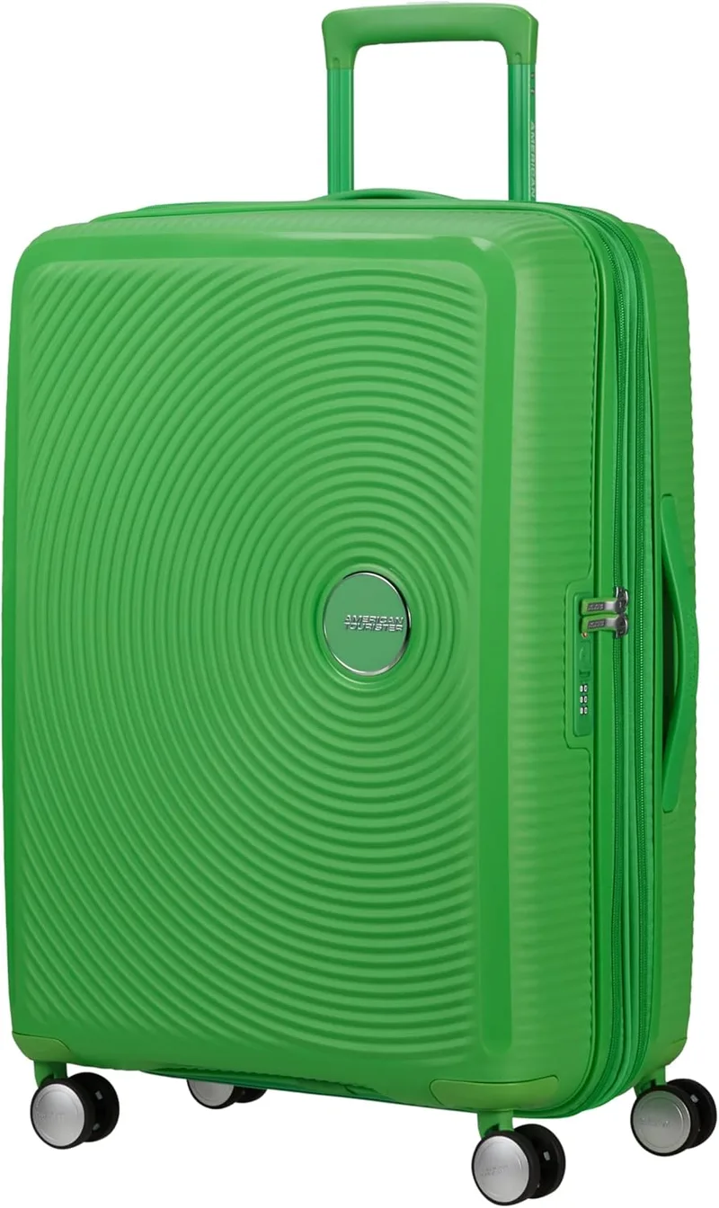 American Tourister Soundbox - Mala rígida média, 67 cm - Trolley com 4 rodas, fecho TSA, expansível e leve, 71,5/81L, (Grass Green)