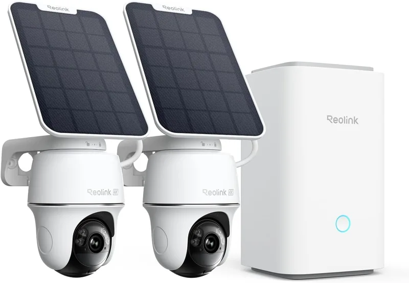 Reolink ▫️ Kit de Câmara de Vigilância Wi-Fi para Exterior com Energia Solar 4K, 360°, com Rastreamento Automático