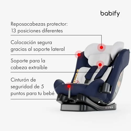 Babify ▫️ Cadeira de Carro para Bebés, Cadeira de Carro dos grupos 0, 1, 2 e 3 para crianças de 40 a 150 cm, Cadeira de Carro de Viagem Ajustável 3 em 1, Cadeira de Carro Portátil, Confortável e Resistente para Bebés e Crianças 2