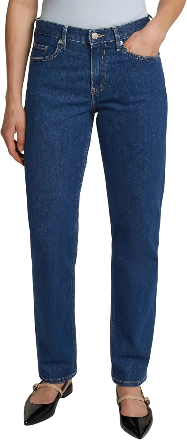 Tommy Hilfiger ▫️ Calças de ganga para mulher, modelo Classic Ace, corte reto