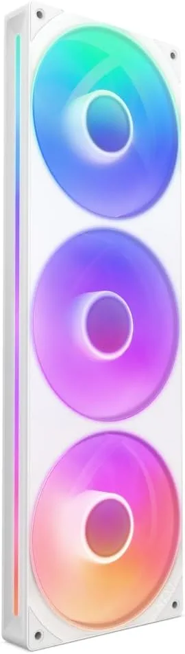 NZXT ▫️ F360 RGB Core - Unidade de ventilação monobloco de 360 mm com 3 ventoinhas RGB de 120 mm - Controlo de velocidade e iluminação - Pressão estática e fluxo de ar elevados - 8 LEDs aRGB - Branco