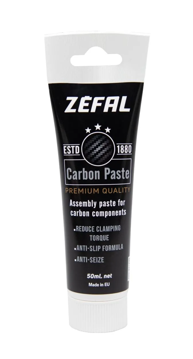 ZEFAL ▫️ Carbon Paste - Pasta de montagem anti-aderência para componentes de carbono - Massa lubrificante para bicicletas com microbilhetes para montagem - Fabricado em França - 50 ml