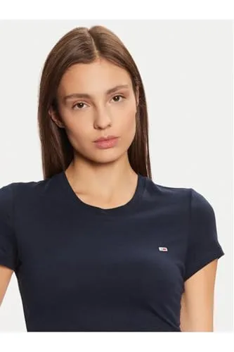Tommy Jeans ▫️ T-shirt de manga curta para mulher Essential Rib Slim Fit 4