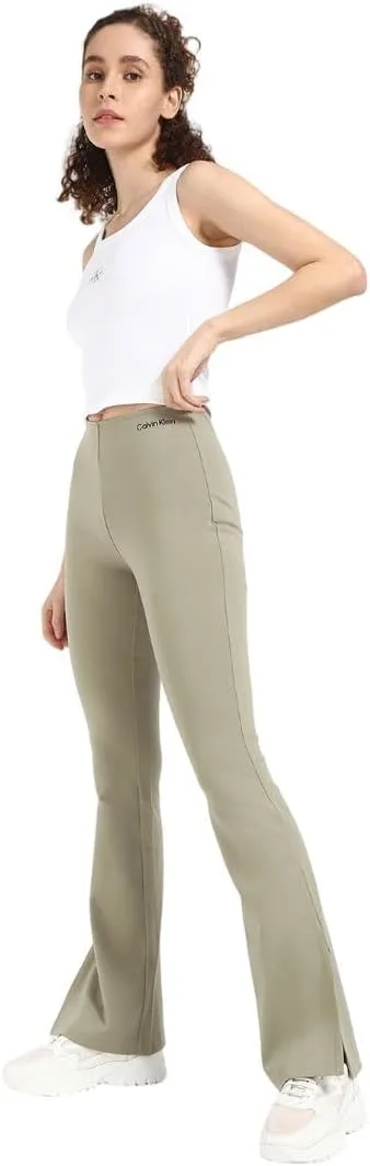 Calvin Klein ▫️ Calvín Klein - Leggings para mulher Milano, elásticas, com perna larga