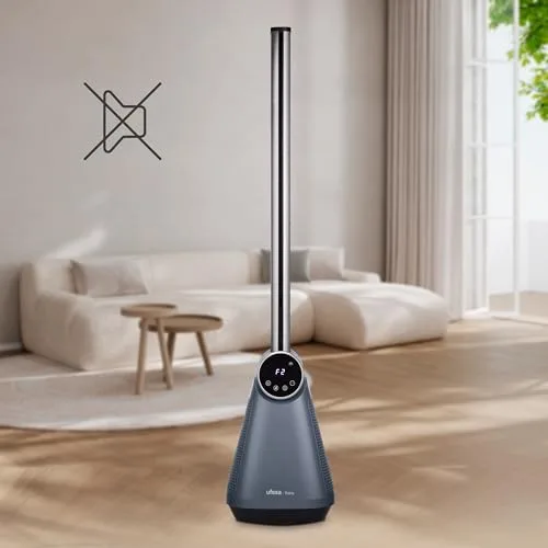 Ufesa ▫️ TK50 Ventilador de torre sem pás, silencioso, 50 W, 3 velocidades, 3 modos, comando à distância, 97 cm de altura, oscilação de 40º, temporizador, ecrã tátil LED 4