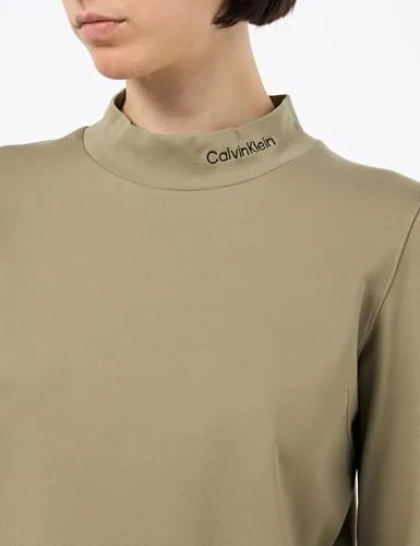 Calvin Klein ▫️ Camisola de manga comprida para mulher «Milano Logo Elastic Top» com gola virada 2
