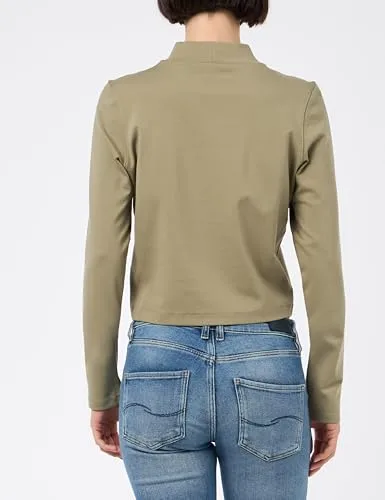 Calvin Klein ▫️ Camisola de manga comprida para mulher «Milano Logo Elastic Top» com gola virada 3