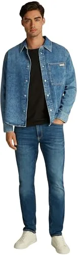 Calvin Klein ▫️ Camisa de ganga para homem, corte regular, com bolso no peito 5