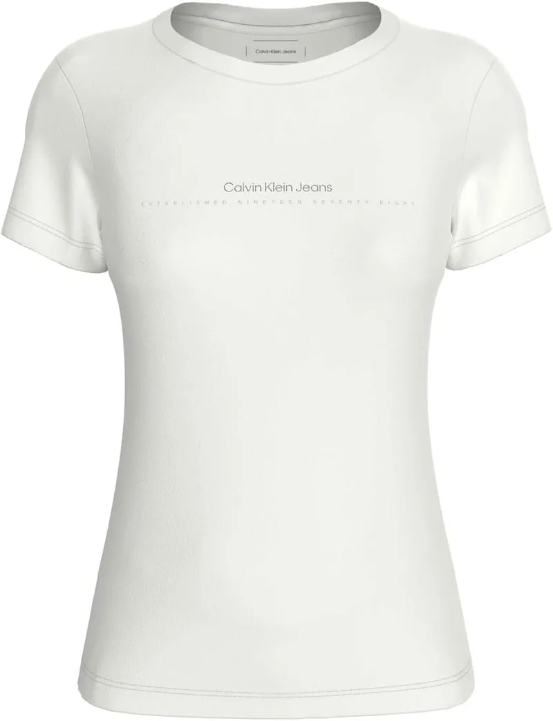 Calvin Klein Jeans ▫️ Calvin Klein Camiseta de manga curta para mulher Institutional Graphic Slim Fit