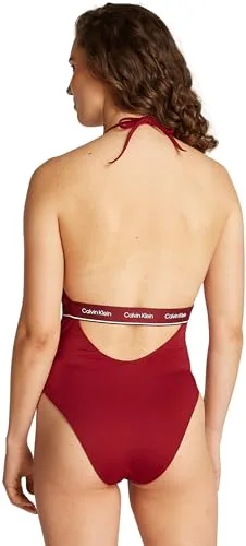 Calvin Klein ▫️ Fato de banho feminino de gola alta, de uma peça, com alças ao pescoço 2