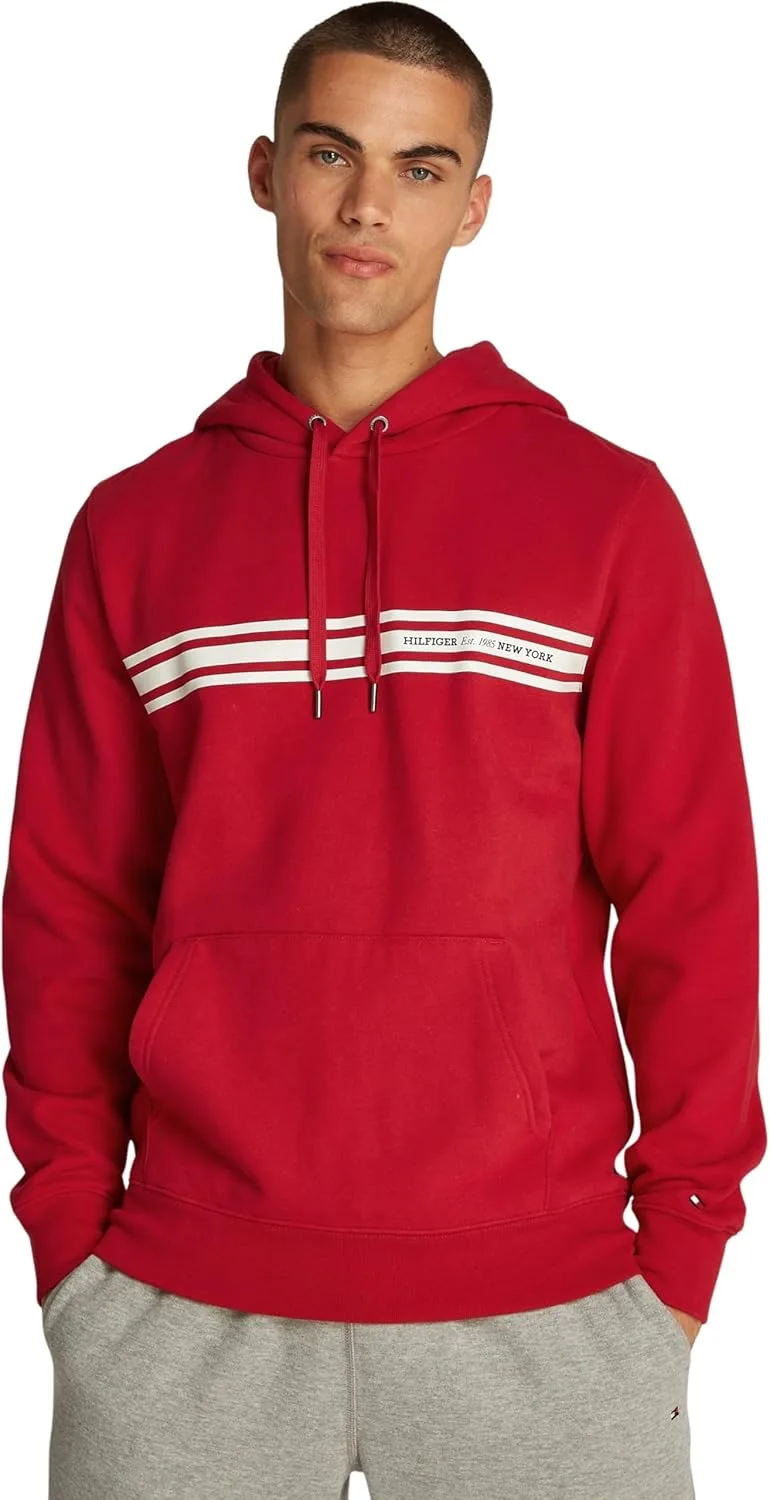 Tommy Hilfiger ▫️ Hoodie para homem com risca no centro do peito e capuz