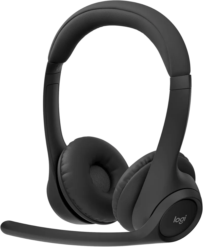 Logitech ▫️ Zone 300, Auscultadores sem fios Bluetooth com microfone e cancelamento de ruído, compatíveis com Windows, Mac, Chrome, Linux, iOS, iPadOS e Android - Preto