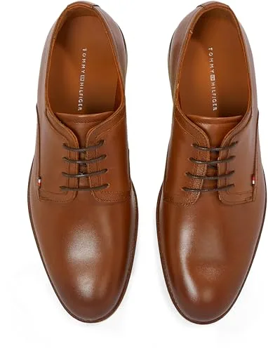 Tommy Hilfiger ▫️ Sapatos Derby para homem, em pele Thunit, com biqueira redonda 5