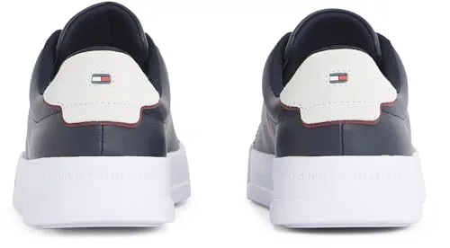 Tommy Hilfiger ▫️ Tênis Court para mulher, modelo Detail Essential, em pele 2
