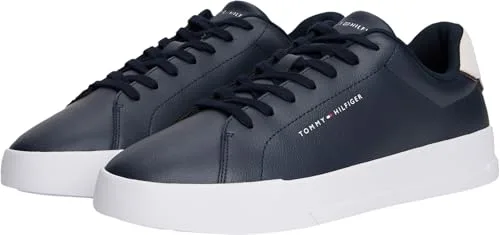 Tommy Hilfiger ▫️ Tênis Court para mulher, modelo Detail Essential, em pele 5