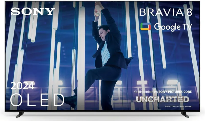 Sony BRAVIA 8 OLED 55" - Televisor 4K HDR com Dolby Vision Atmos, IMAX Enhanced e processador Cognitive XR, Google TV, 120 Hz, ideal para cinema e jogos com PS5 - Preto