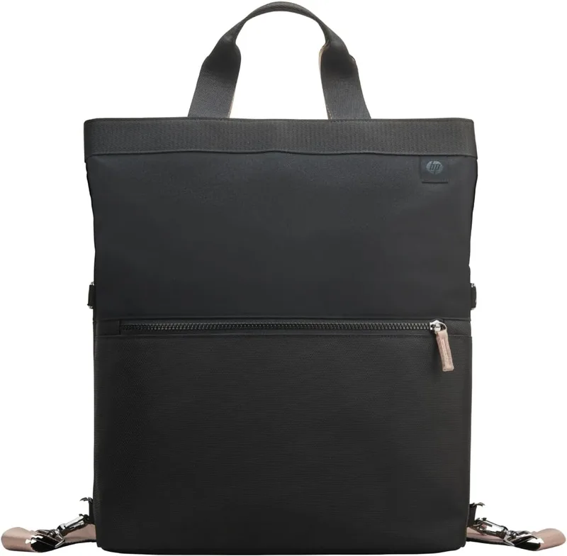 HP ▫️ Mochila-bolsa conversível para portátil de 14 polegadas Unisex, preta, 18 litros