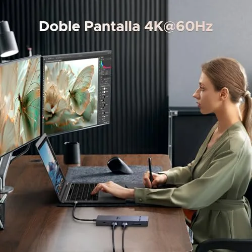 UGREEN ▫️ Revodok Pro 2102 Hub USB-C 10 em 1 – Estação de acoplamento com dois ecrãs 3
