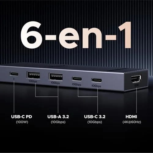 UGREEN ▫️ Revodok Pro 106 Hub USB-C 3.2 Gen 2 10 Gbps Multiportas 2