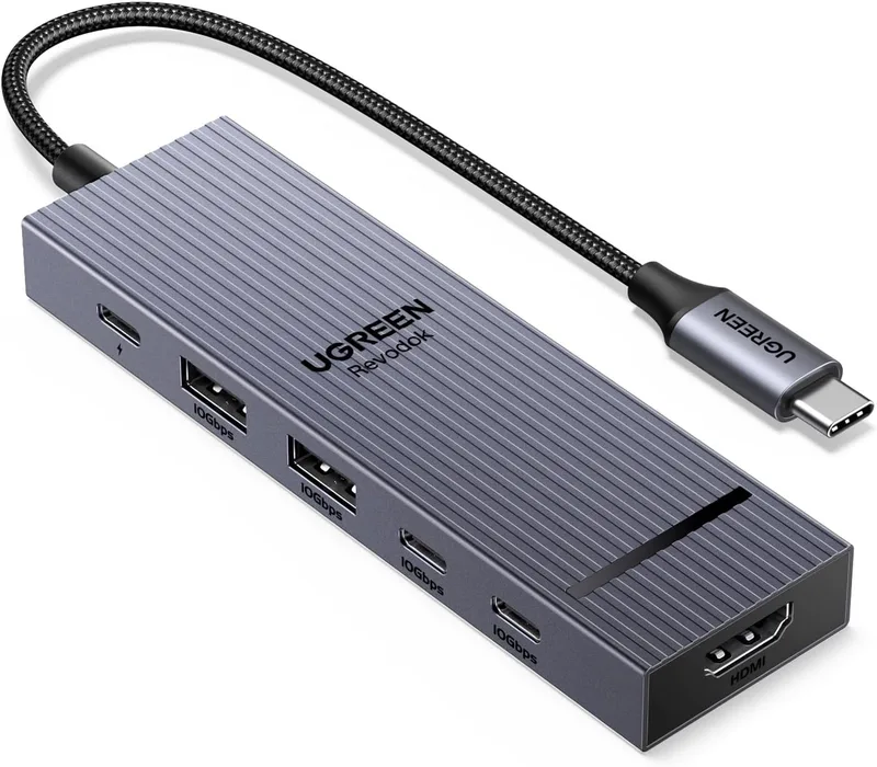 UGREEN ▫️ Revodok Pro 106 Hub USB-C 3.2 Gen 2 10 Gbps Multiportas