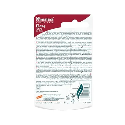 Himalaya ▫️ Bálsamo labial Cherry Shine com óleo de semente de cereja e vitamina E | Acabamento brilhante natural | Nutre, hidrata e protege os lábios, 4,5 g 2