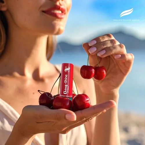 Himalaya ▫️ Bálsamo labial Cherry Shine com óleo de semente de cereja e vitamina E | Acabamento brilhante natural | Nutre, hidrata e protege os lábios, 4,5 g 7