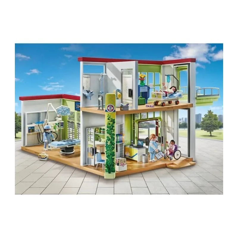 PLAYMOBIL ▫️ Action Heroes 71615 Hospital Moderno, com Quatro Figuras e Equipamento Médico, Fabricado com mais de 80% de materiais reciclados e de origem biológica, Brinquedos para meninos e meninas a partir dos 4 anos 2
