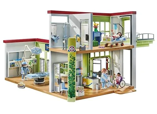 PLAYMOBIL ▫️ Action Heroes 71615 Hospital Moderno, com Quatro Figuras e Equipamento Médico, Fabricado com mais de 80% de materiais reciclados e de origem biológica, Brinquedos para meninos e meninas a partir dos 4 anos 3