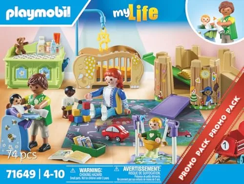 PLAYMOBIL ▫️ MyLife Promo Pack 71649 Conjunto para a Primeira Infância, incluindo cinco figuras, uma torre de jogos, um escorrega e muitos acessórios adoráveis; brinquedos para meninos e meninas a partir dos 4 anos 4