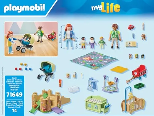 PLAYMOBIL ▫️ MyLife Promo Pack 71649 Conjunto para a Primeira Infância, incluindo cinco figuras, uma torre de jogos, um escorrega e muitos acessórios adoráveis; brinquedos para meninos e meninas a partir dos 4 anos 5