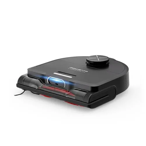 Rowenta ▫️ Xplorer S220 Animal & Allergy – Aspirador robô para limpeza a seco e a húmido, navegação a laser, 120 min de autonomia, controlo através de aplicação, esfregona vibratória, Preto/Metal, RR9475WH 2