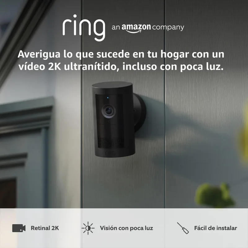 Ring ▫️ Câmara exterior Plus com bateria (Outdoor Camera Plus de última geração) | Vídeo 2K de grande angular | Câmara exterior sem fios | 30 dias de teste gratuito do plano de subscrição