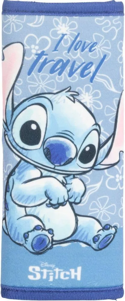 Tataway ▫️ Faixa para cinto de segurança Disney Car | Suave e confortável para crianças | Protetor de cinto de segurança Marvel | Design Stitch, 9 x 29,5 x 3 cm, Cor: Stitch